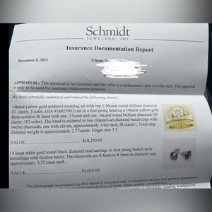 2.37 carat black diamond earrings. Appraised at over $5k.